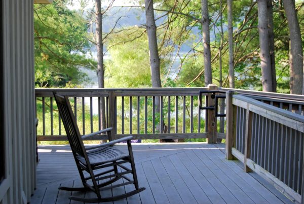 porch beside the lake