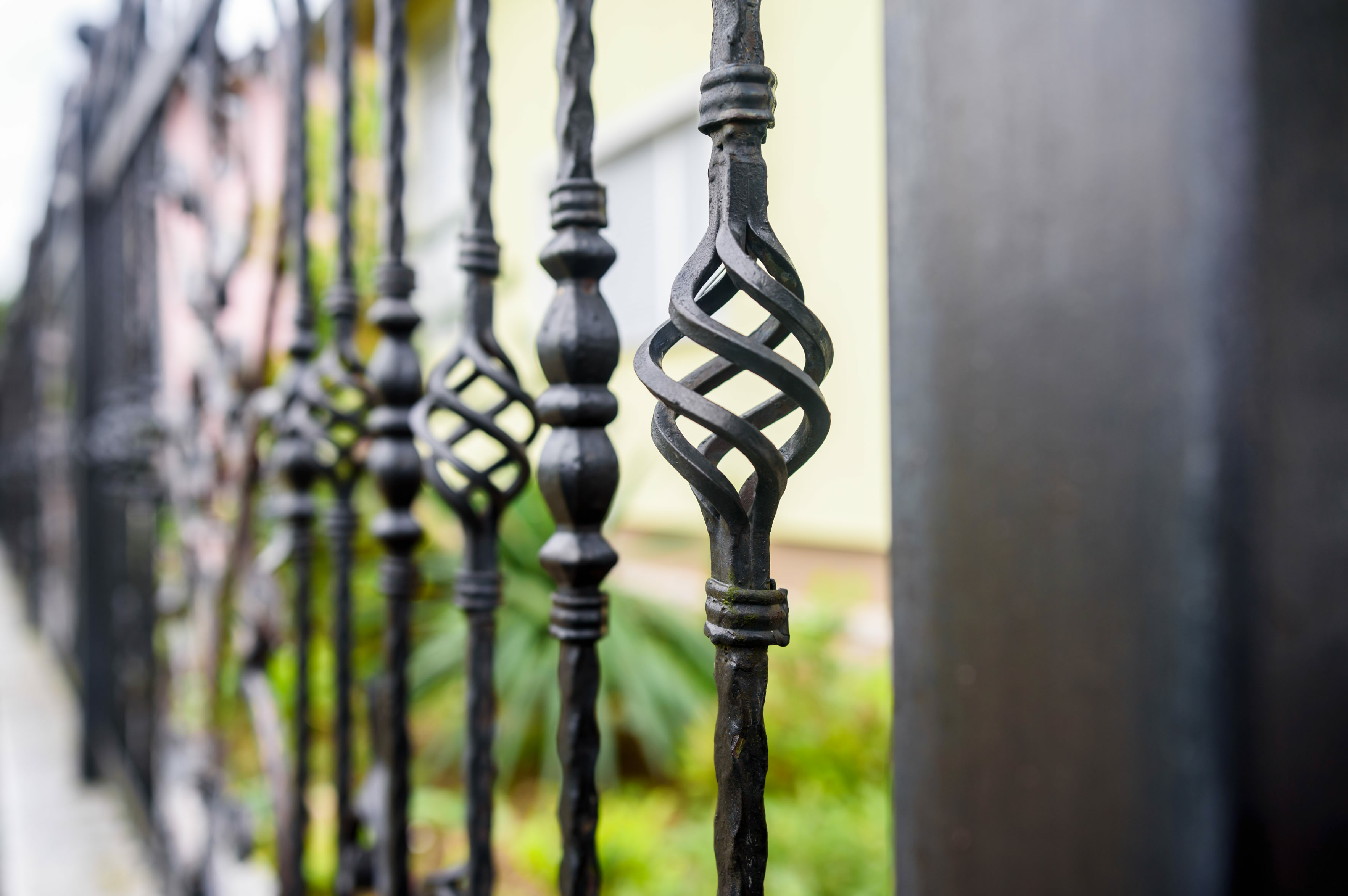 wrought iron fence close up